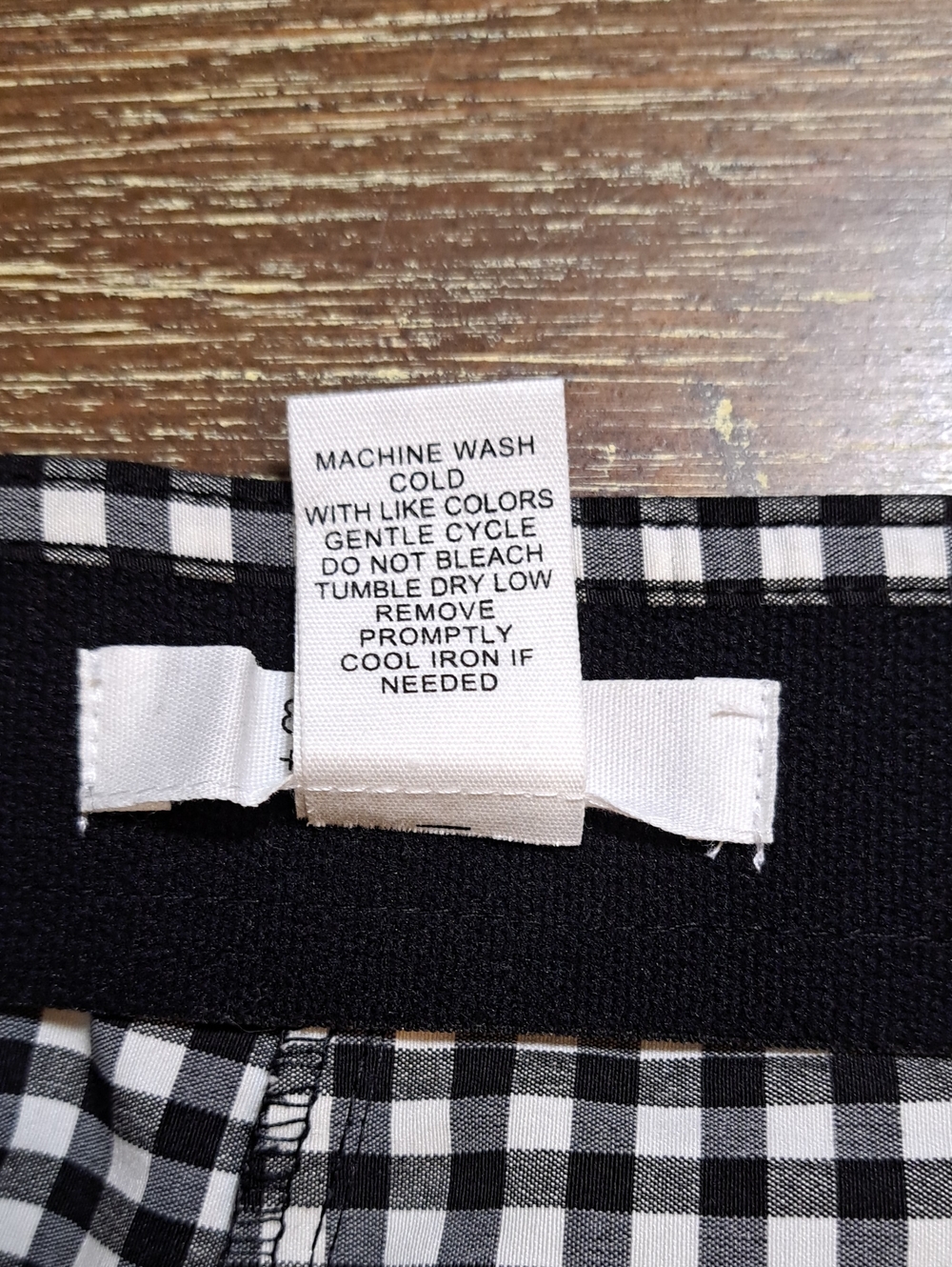 89th & Madison Women’s Black & White Gingham Check Cropped Pants Large Pockets - Picture 6 of 10